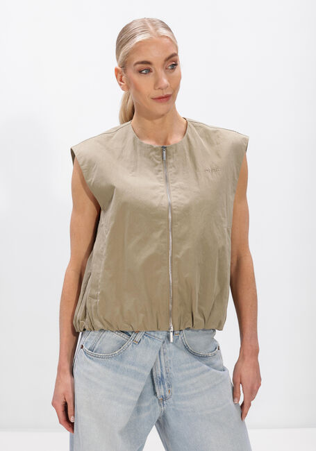 Khaki OLAF HUSSEIN Bodywarmer ZIP UP GILET - large