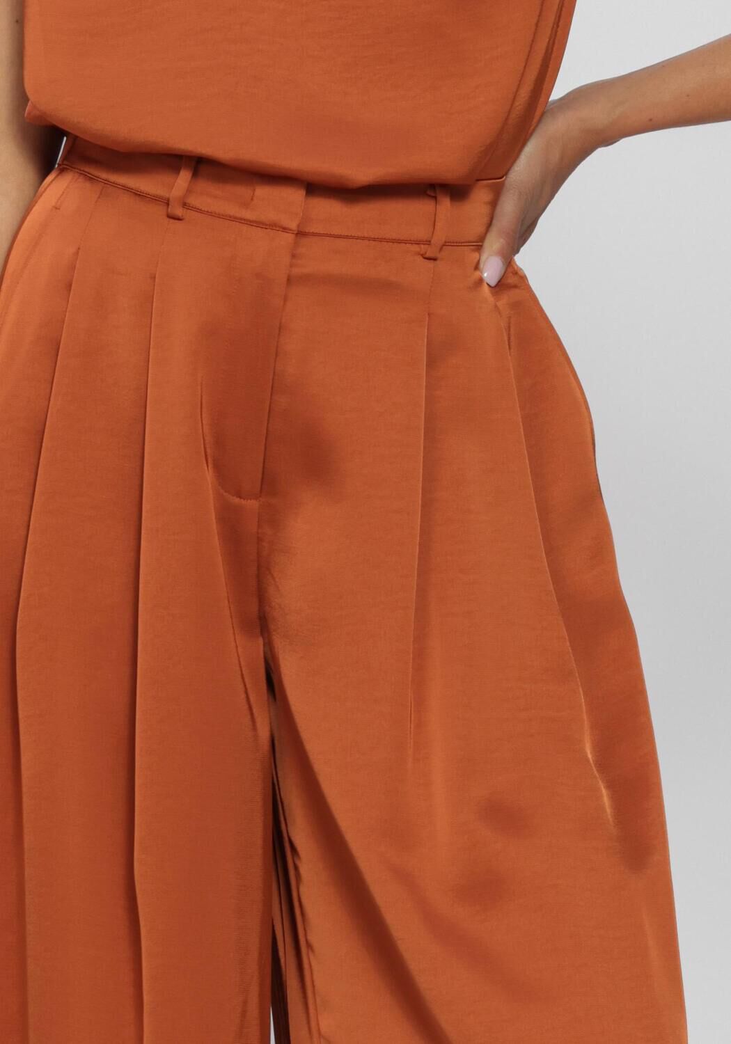 Oranje DANTE6 Pantalon DANTE6-ONIQUE WIDE LEG SATIN PANTS - large