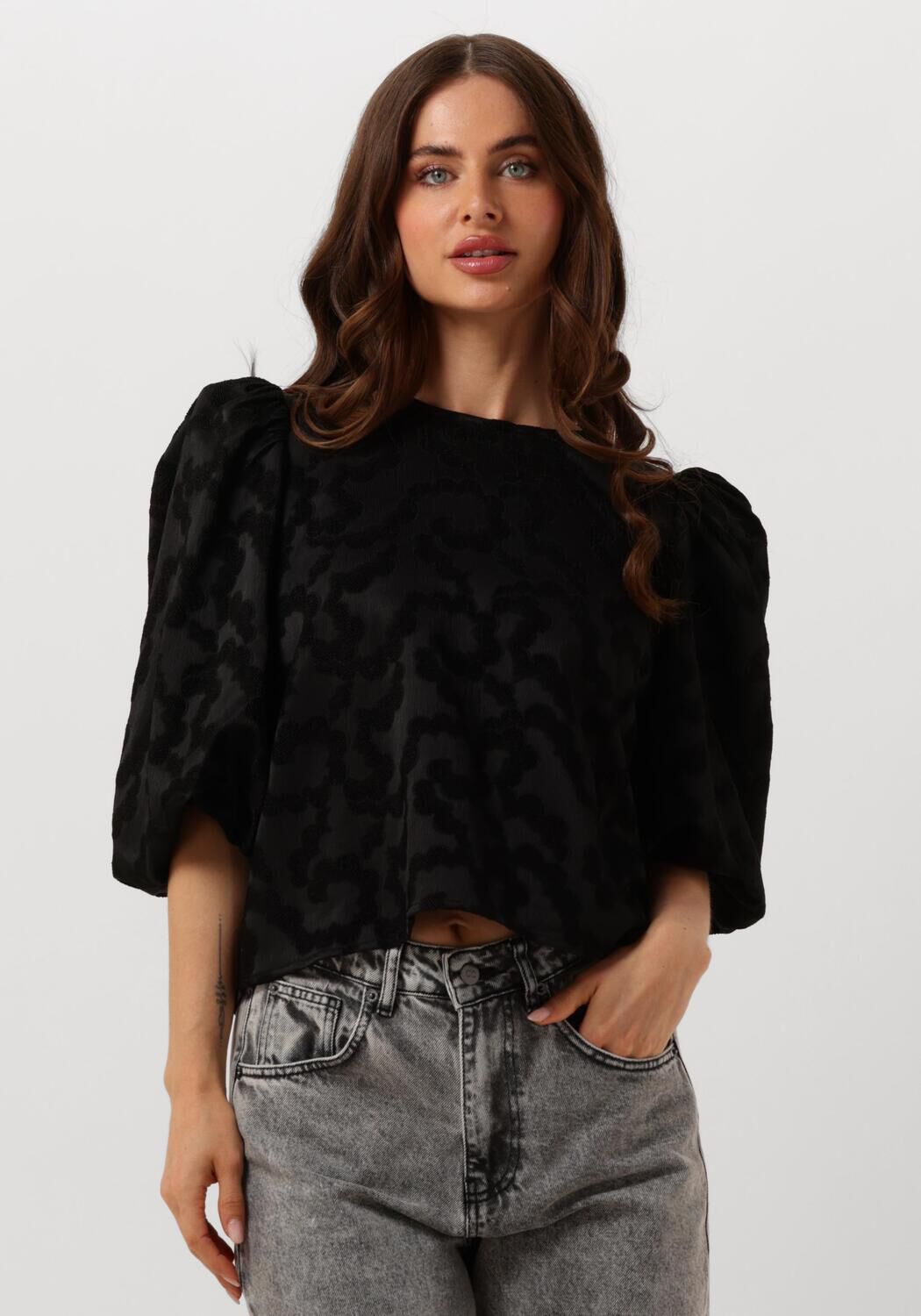 Co'Couture Blouse Dames Blanka Bow Blouse, Maat: L, Kleur: Zwart
