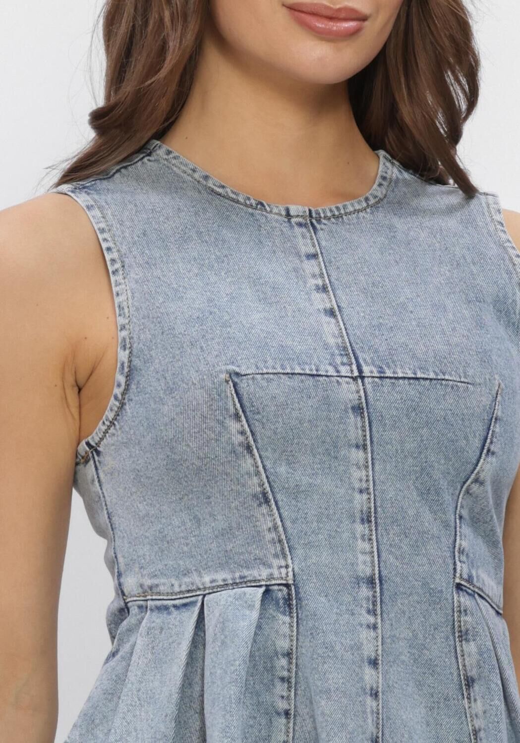 Lichtblauwe CO'COUTURE Top PANCYCC DENIM TOP - large