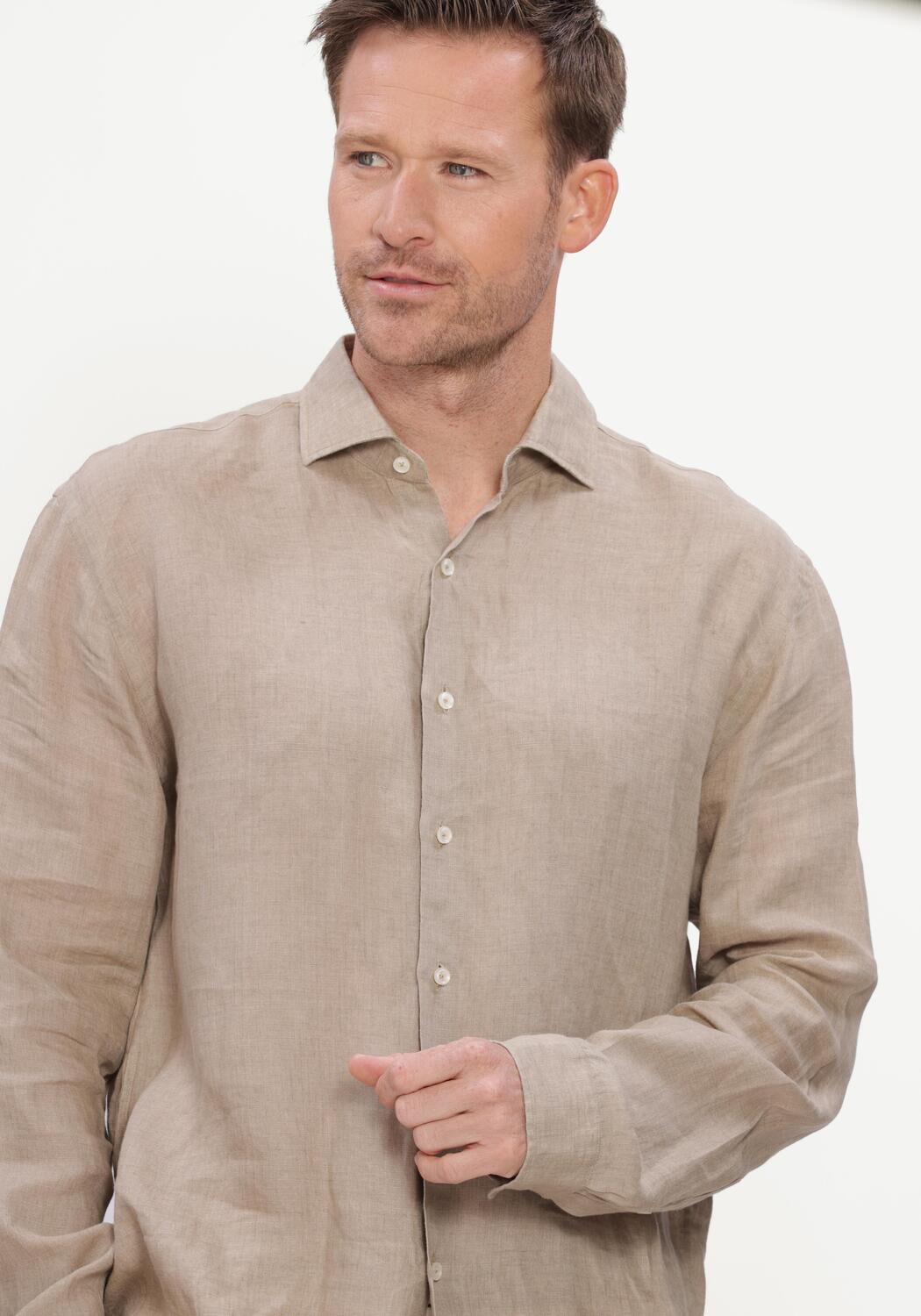 Taupe XACUS Casual overhemd 11297 422ML - large