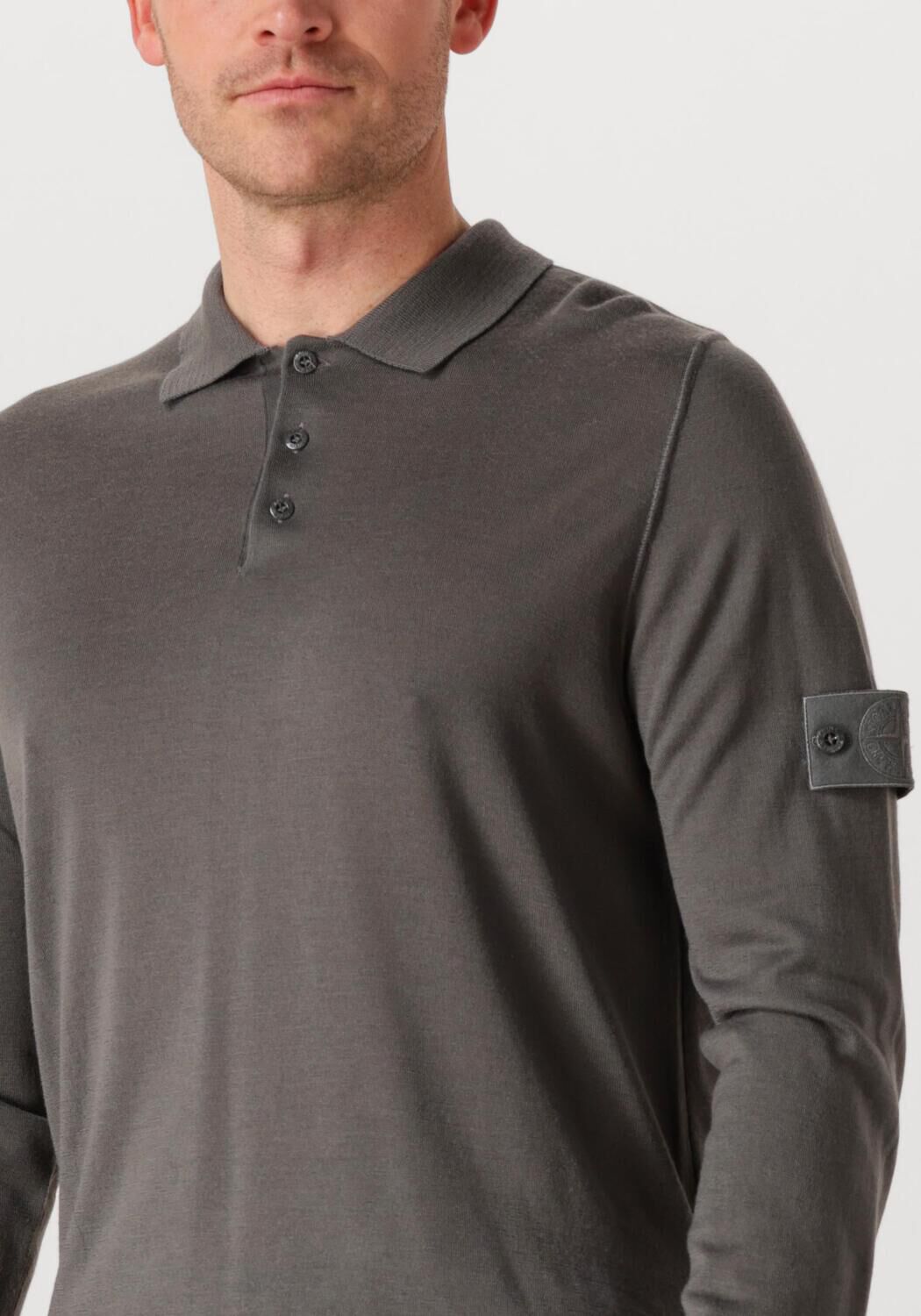 Donkergrijze STONE ISLAND Trui LS POLO - large