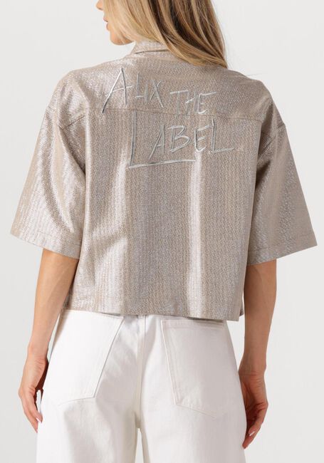 Zilveren ALIX THE LABEL Blouses LADIES WOVEN FOIL CROPPED BLOUSE - large