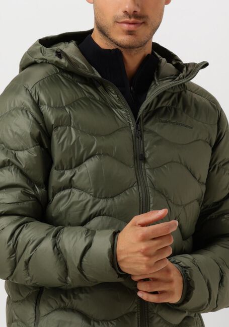 Groene PEAK PERFORMANCE Gewatteerde jas M HELIUM DOWN HOOD JACKET - large