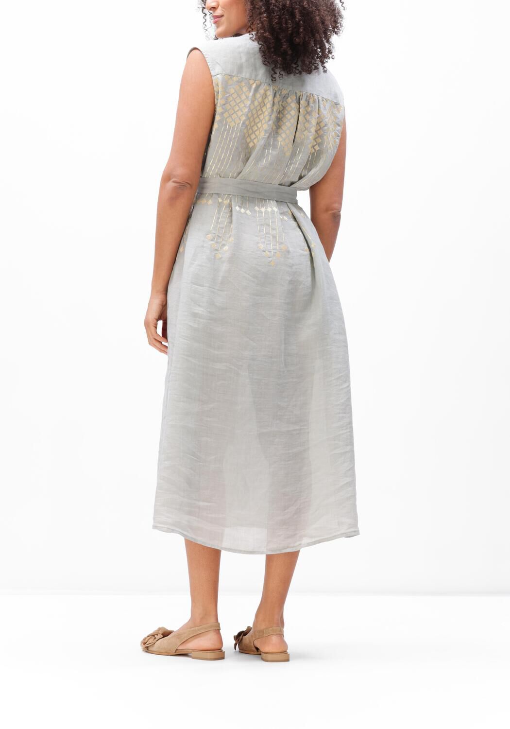 Grijze GREEK ARCHAIC KORI Midi jurk S26K-4083196 - large