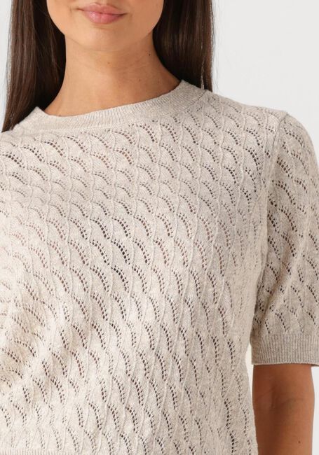 Ecru MOS MOSH T-shirt MMKARIN MARISOL SS LINEN KNIT - large