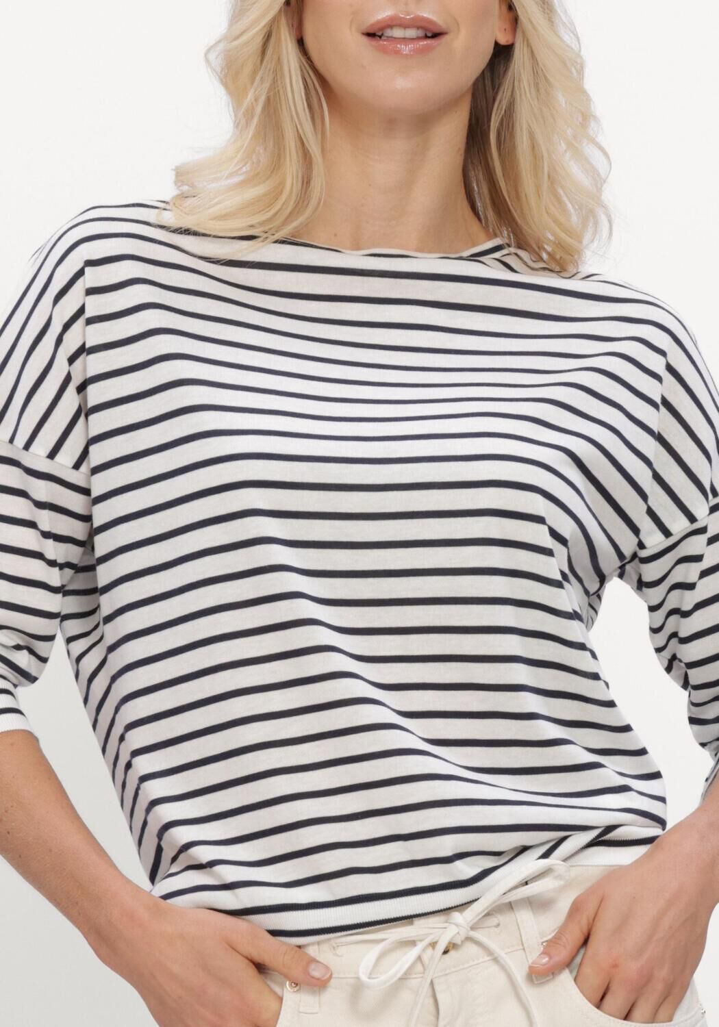 Blauwe LUISA CERANO T-shirt RINGEL-SHIRT MIT RIPP-DETAILS - large