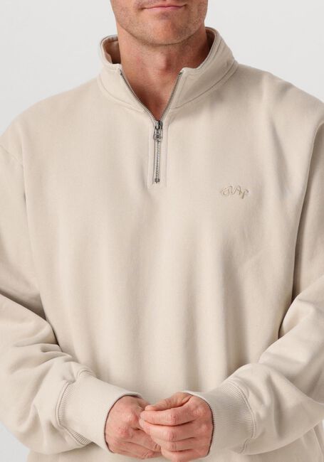 Beige OLAF HUSSEIN Trui SIGNATURE ZIP MOCK - large