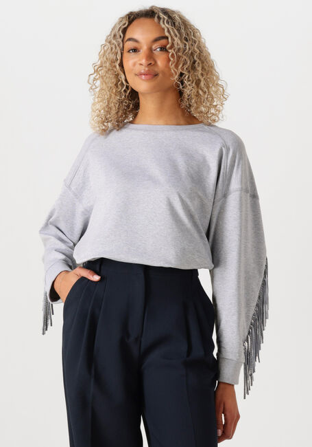 Lichtgrijze CO'COUTURE Trui STUDCC FRINGE SWEAT - large