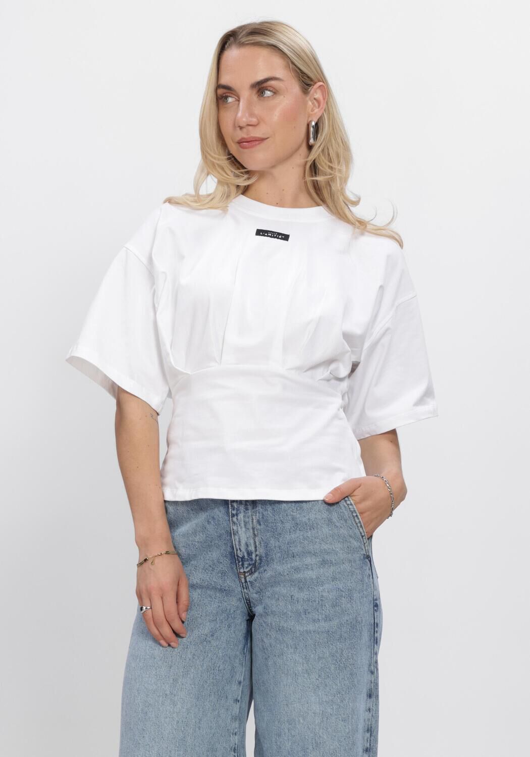 Witte HAUTE L'AMITI&Eacute; Tops & T-shirts ROMIE PLEAT TEE - large