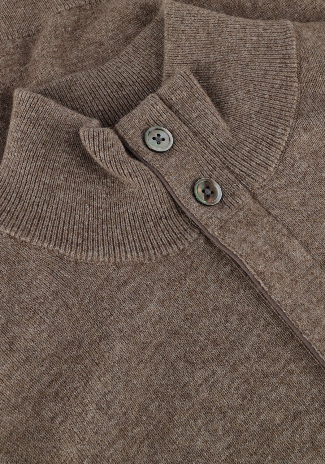 Bruine PROFUOMO Trui PULLOVER HALF ZIP BUTTON - large