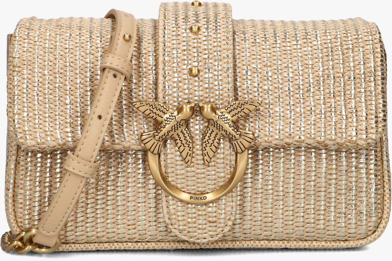 Pinko borsa Love One Slouchy Baby in pelle verde fango