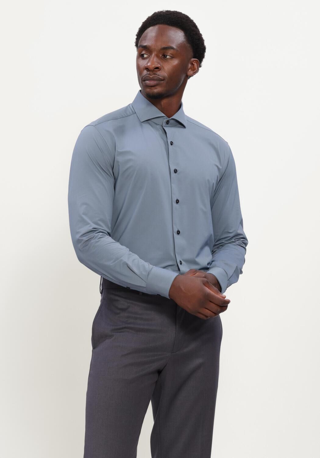 Lichtblauwe XACUS Casual overhemd ACTIVE SHIRT 520ML - large