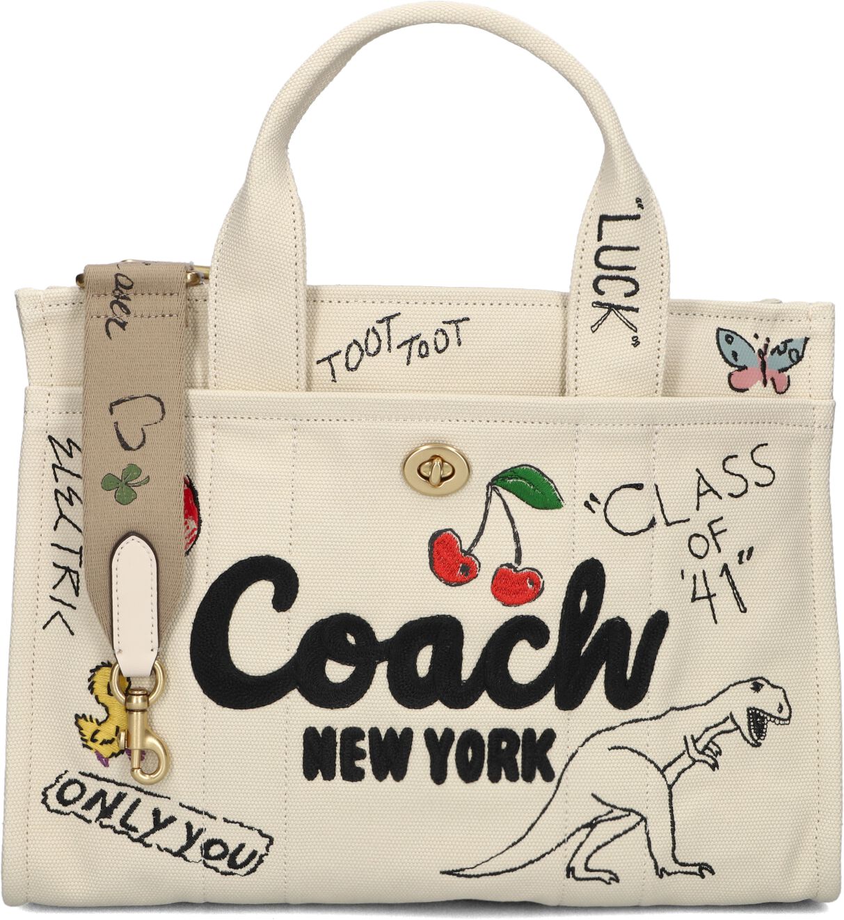 Coach Handtas
Dames Sketch Print Cargo Tote, Materiaal: Canvas, Kleur: Beige