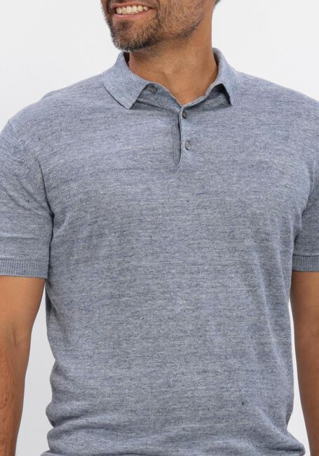 Lichtblauwe GENTILUOMO Polo POLO 3 BUTTINS - large