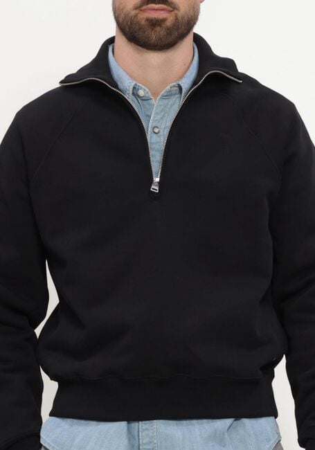 Zwarte AMI PARIS Trui QUOTA - ZIPPED SWEATSHIRT WITH TONAL EMBOSSED AMI DE COEUR - large