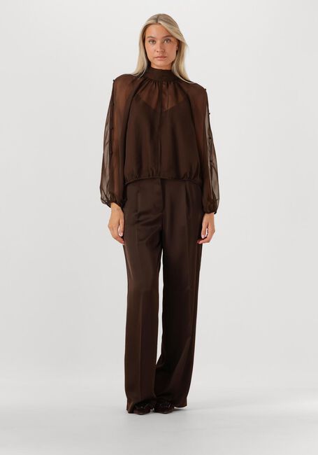 Bruine DANTE6 Wijde broek JULES SATIN PANTS - large