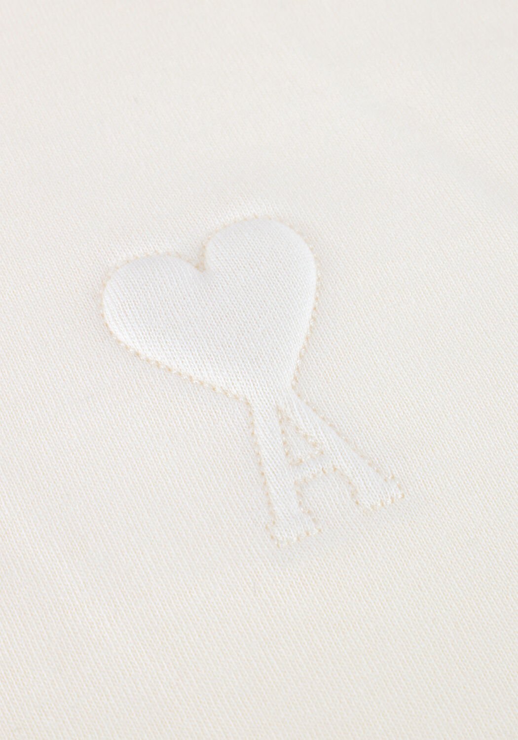 Ecru AMI PARIS T-shirt SMALL EMBOSSED AMI DE COEUR TSHIRT - large