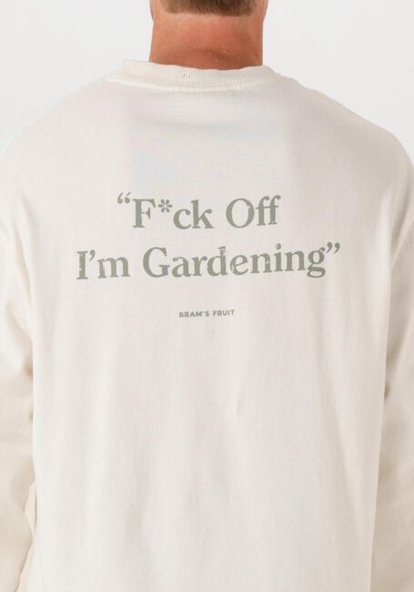 Witte BRAM'S FRUIT Polo / T-shirt DISTRESSED F*CK OFF LONGSLEEVE - large