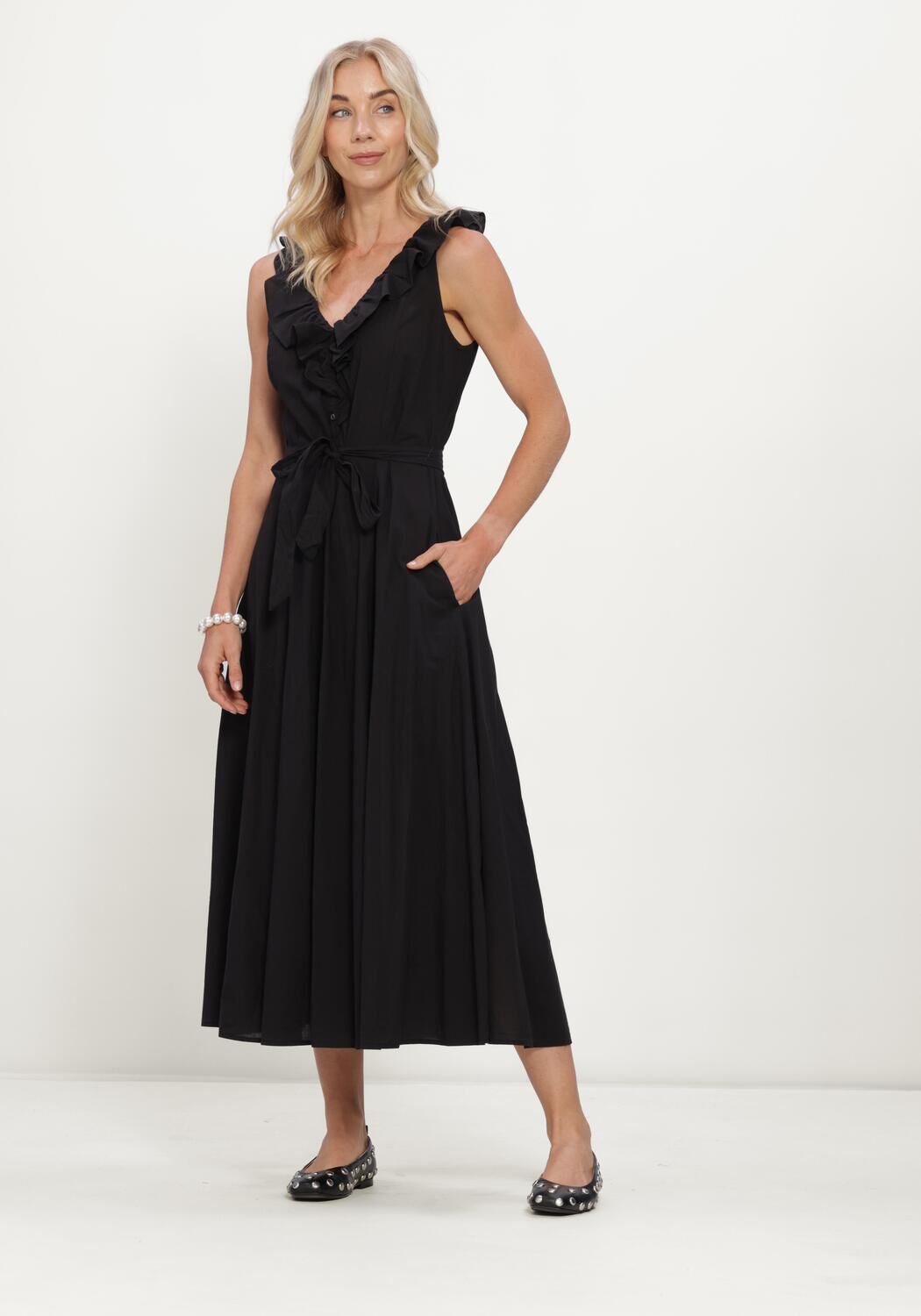 Zwarte XIRENA Midi jurk CASSIDY DRESS - large