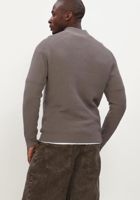 Taupe GENTI Trui TURTLE BUTTON LS - large