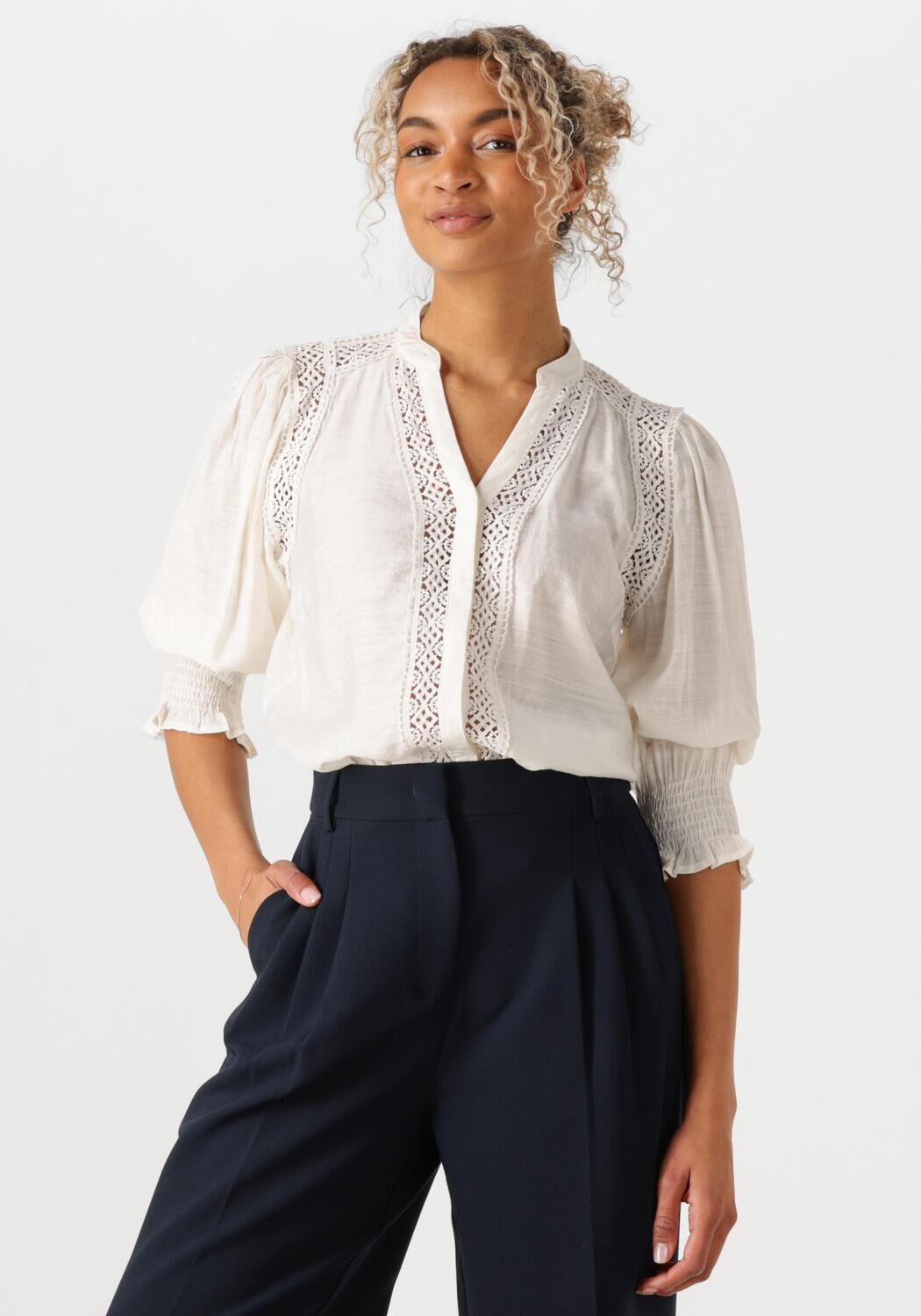 Co'Couture Blouse Dames Caryncc Ss Shirt, Maat: XL, Kleur: Ecru