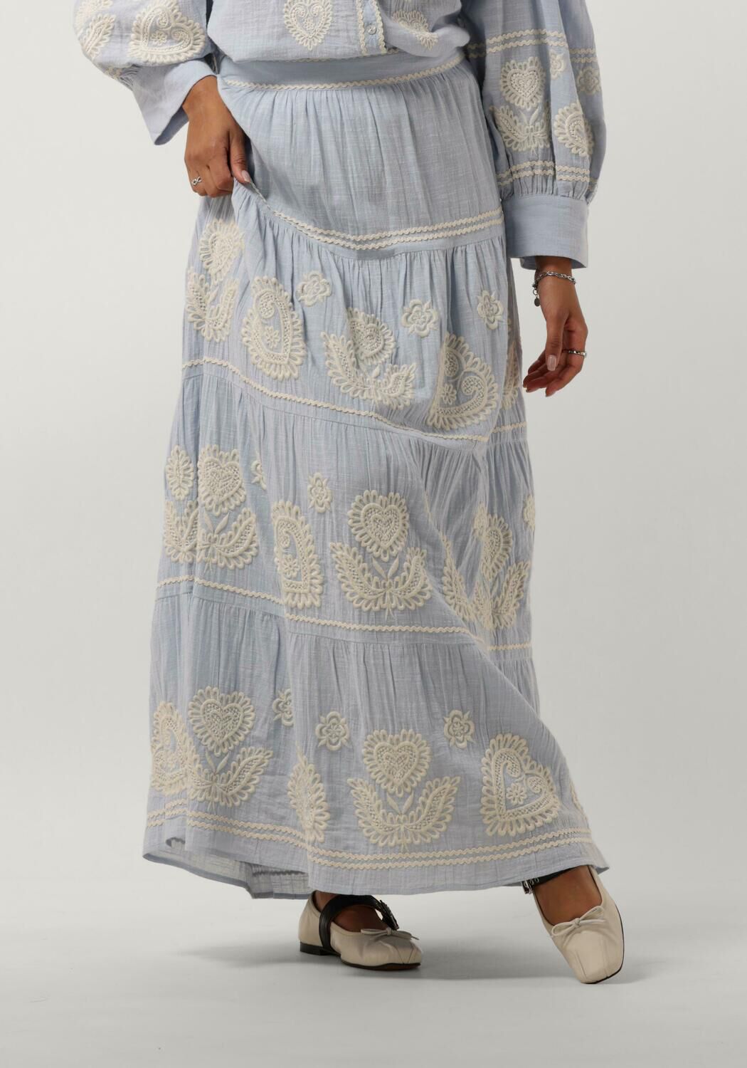 Antik Batik Maxirok Dames Rony Skirt, Maat: S, Kleur: Lichtblauw