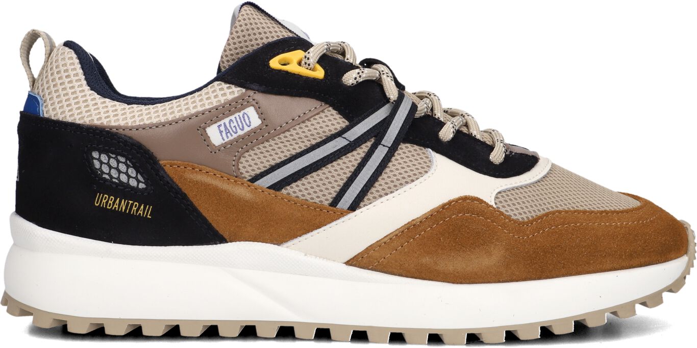 FAGUO Lage Sneakers Heren Urbantrail Running, Maat: 43, Materiaal: Suède, Kleur: Camel