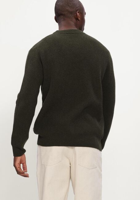 Groene LES DEUX Trui WOOL RIB ROUNDNECK KNIT - large
