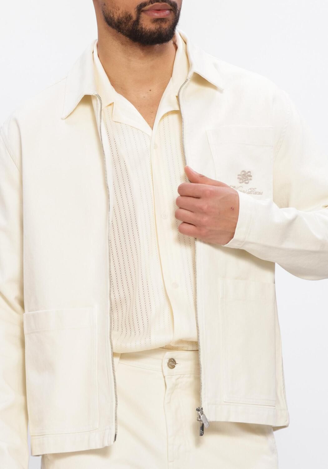 Ecru FILLING PIECES Overshirts WORKER JACKET - large