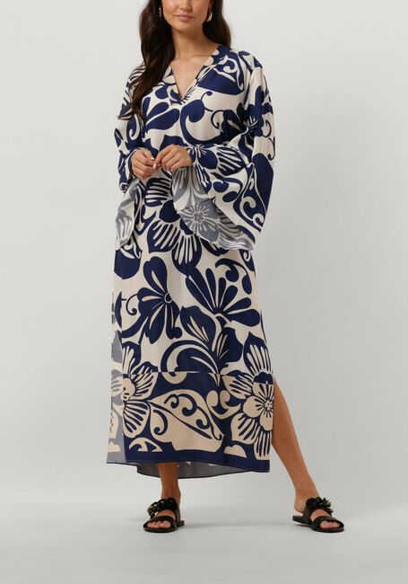 Blauwe ACCESS Midi jurk LOOSE PRINTED DRESS - large