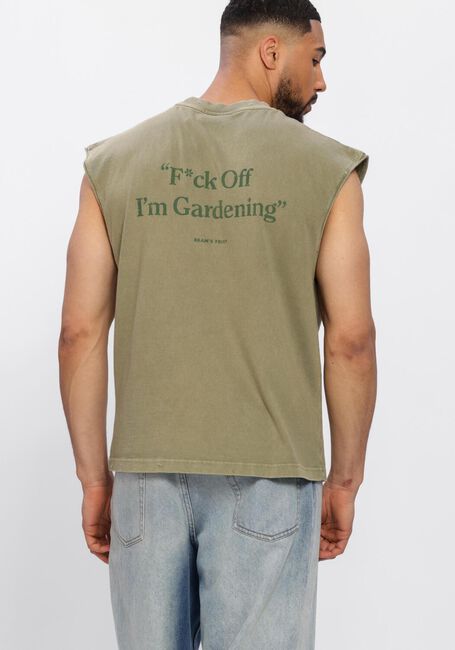 Groene BRAM'S FRUIT T-shirt &ldquo;F*CK OFF&rdquo; SLEEVLESS T-SHIRT DISTRESSED - large