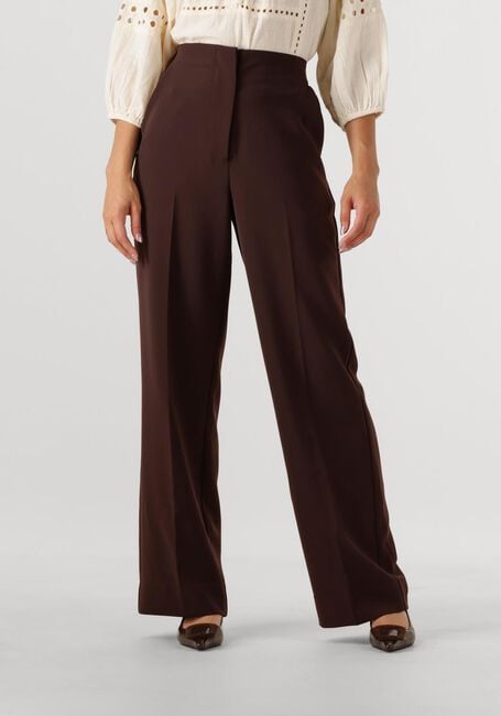 Bruine SECOND FEMALE Wijde broek FIQUE CLASSIC TROUSERS - large