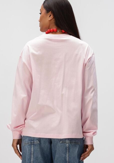 Lichtroze GANNI Trui BASIC COTTON JERSEY LONG SLEEVE - large