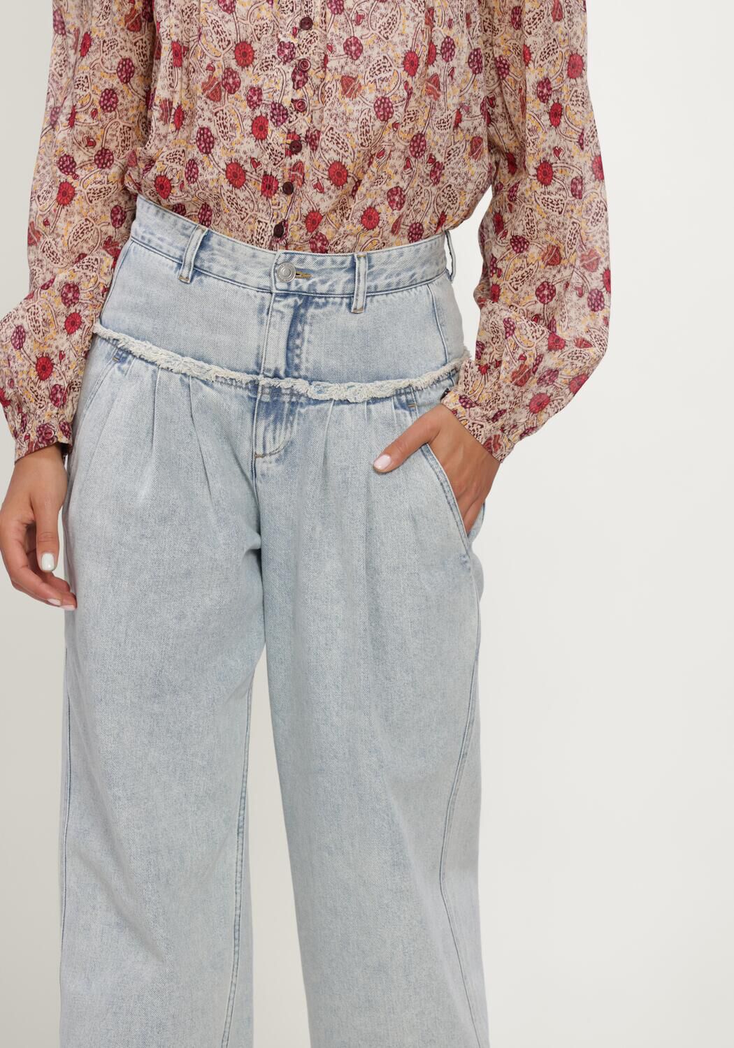 Lichtblauwe ISABEL MARANT Wijde broek INIZA PANTS - large