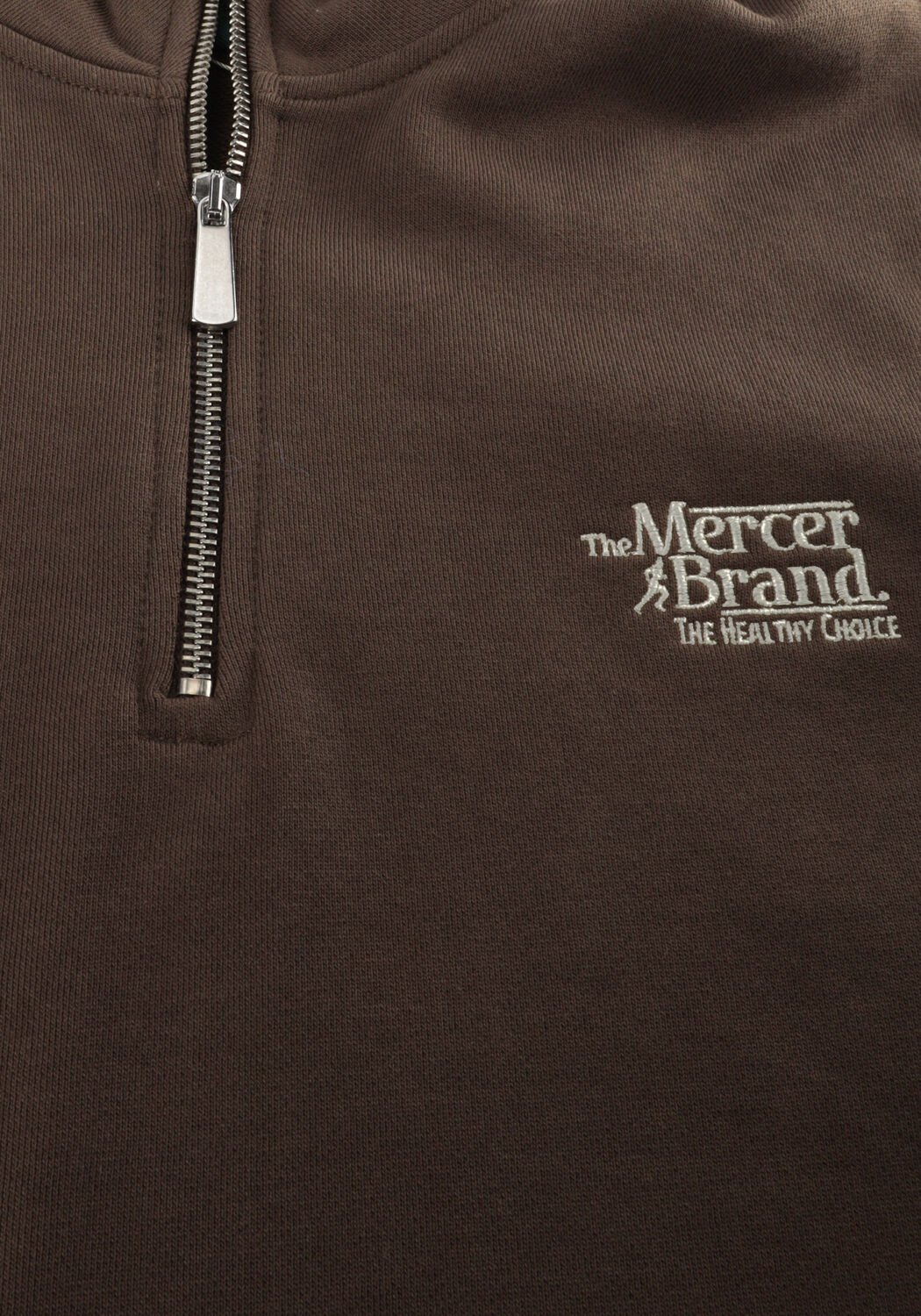 Bruine MERCER AMSTERDAM Sweater THE MERCER QUARTER ZIP CONTRAST - large