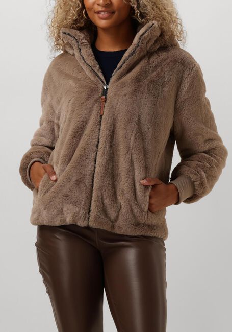 Taupe MOSCOW Faux fur jas 08-08-EVELYN-2 - large