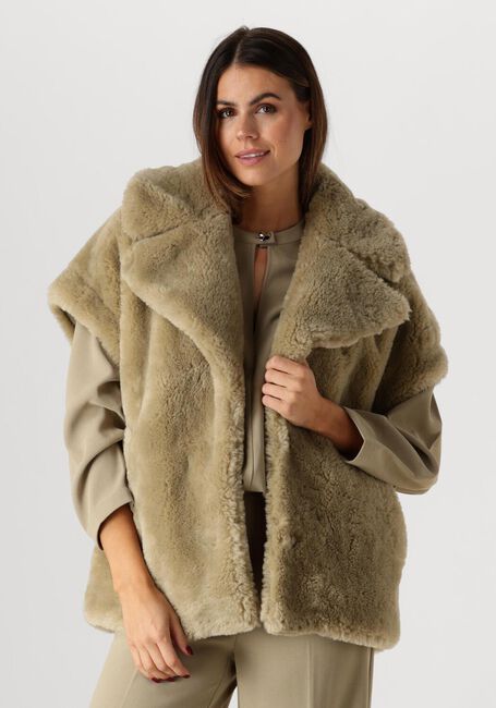 Groene DANTE6 Gilet CHEEDO FAUX FUR WAISTCOAT - large