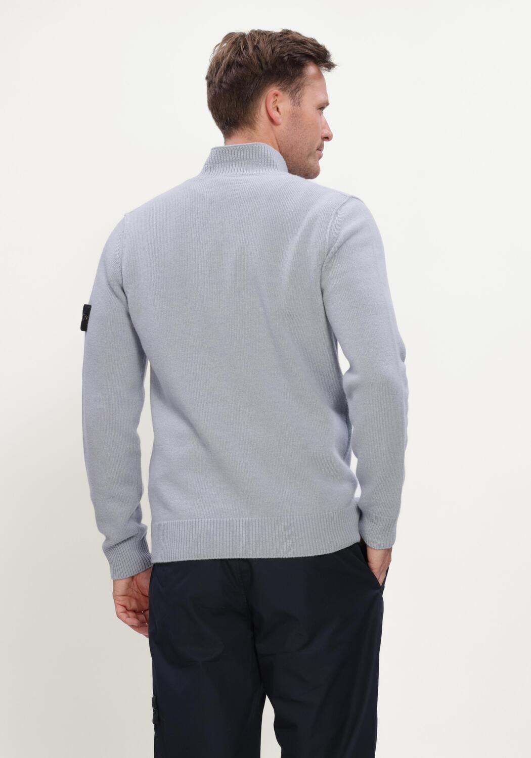 Lichtgrijze STONE ISLAND Trui LS POLO S00A3 - large