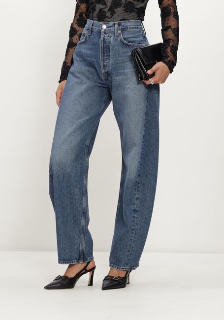 Blauwe AGOLDE Barrel jeans LUNA PIECED JEAN IN LOGICAL - large