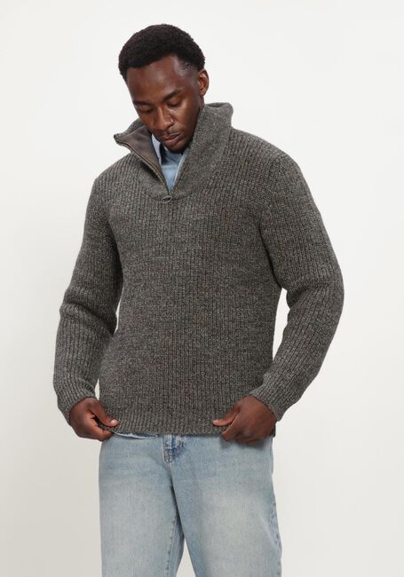 Rode BARBOUR Trui NEW TYNE HALF ZIP KNITTED JUMPER - large