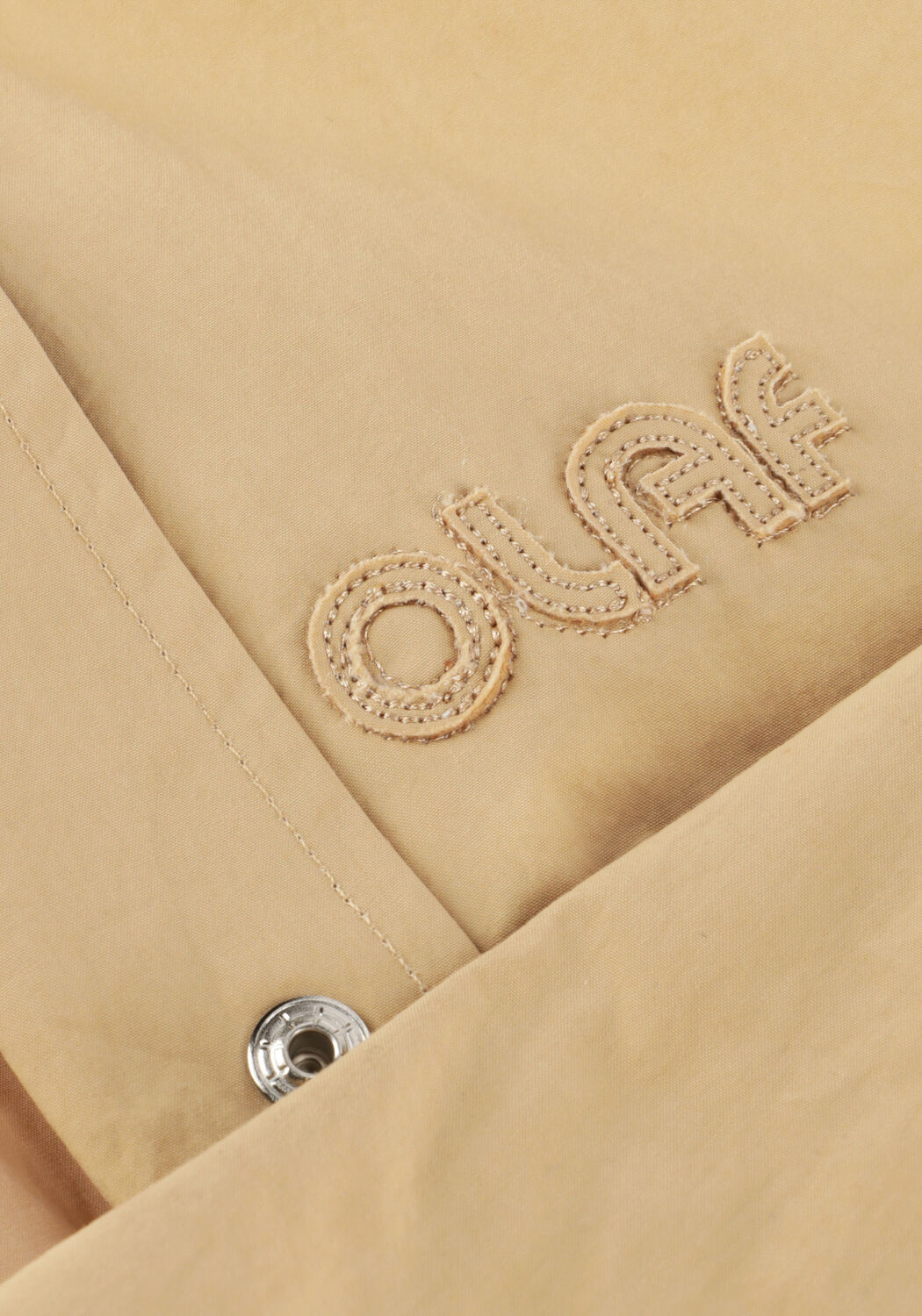 Beige OLAF HUSSEIN Jack RETRO LOGO BOMBER JACKET - large