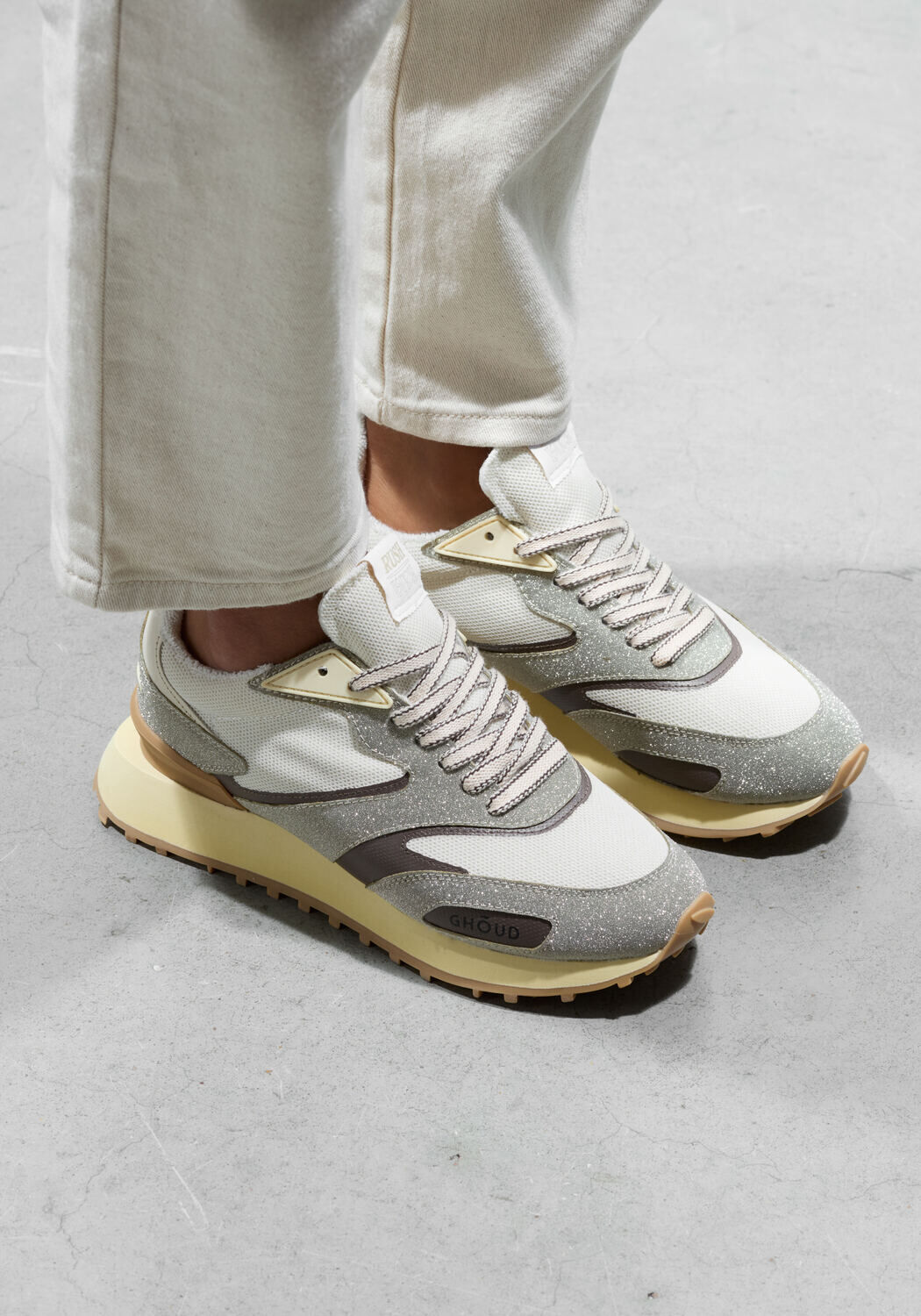 Witte GHOUD Lage sneakers UNI MESH GLITTER SNEAKER - medium