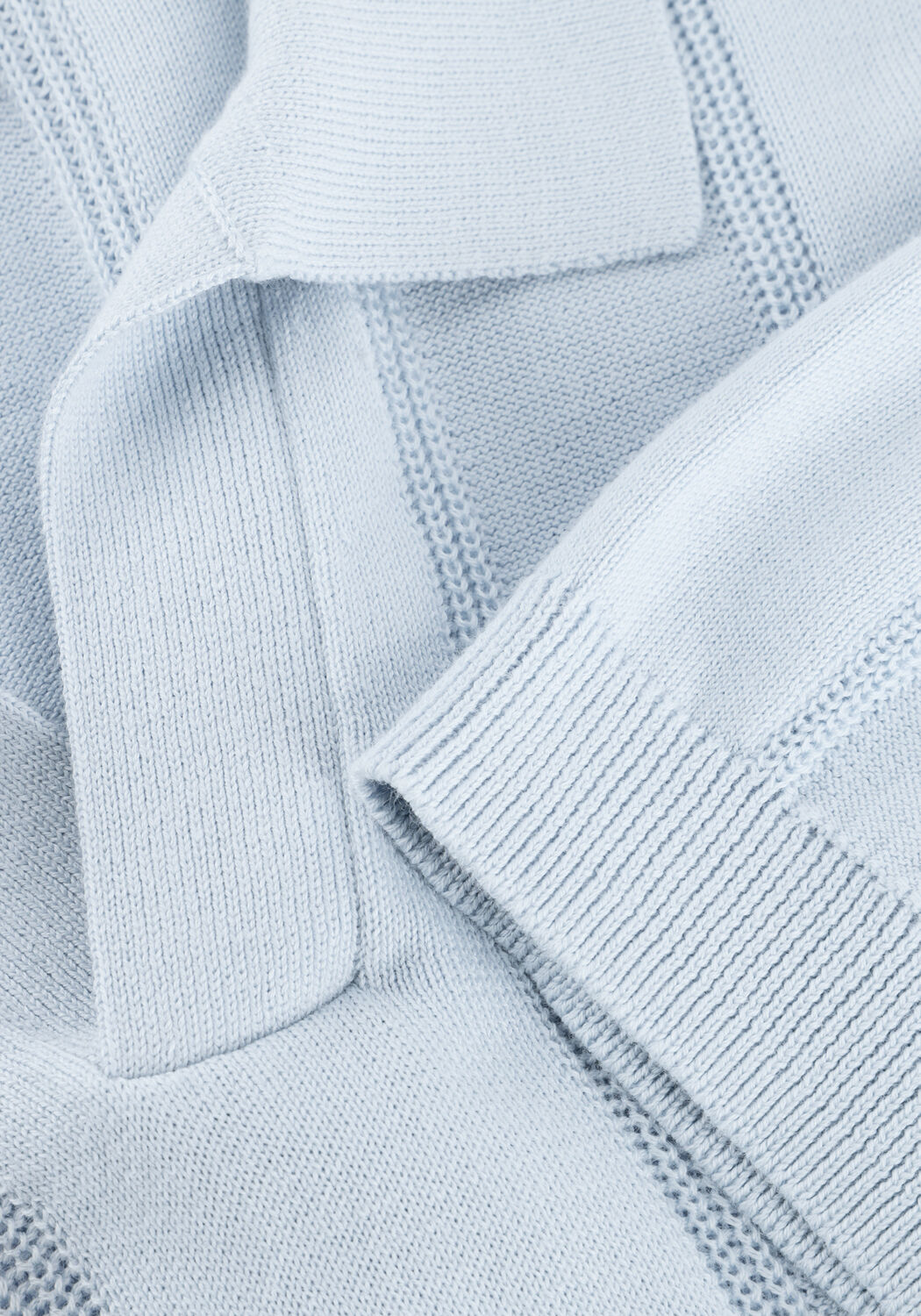 Lichtblauwe GENTILUOMO Polo POLO NO BUTTONS SS - large