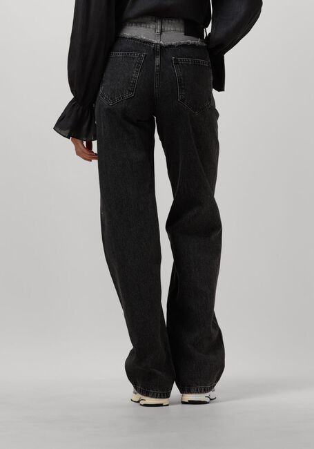 Grijze CO'COUTURE Wide jeans GREY MIX BLOCK LONG JEANS - large