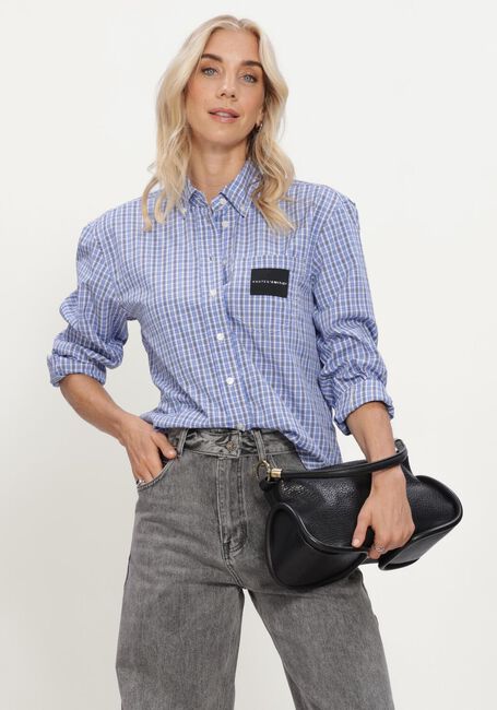 Blauwe HAUTE L'AMITI&Eacute; Blouses CONTRAST COLOR CHECK SHIRT - large