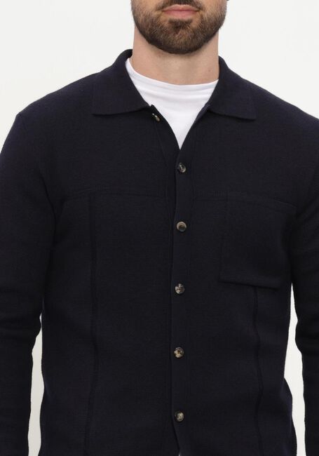 Donkerblauwe JACOB COHEN Vest GIACCA PUNTO RISO LANA - large