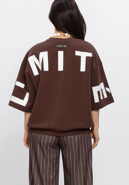 Bruine HAUTE L'AMITI&Eacute; Tops & T-shirts MAXI SPLIT SS LOGO SWEAT - large