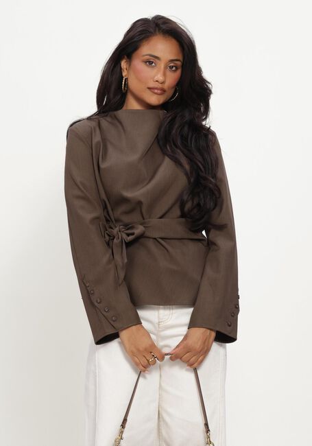 Donkergroene CO'COUTURE Blouses LUNACC PLEAT TIE BLOUSE - large