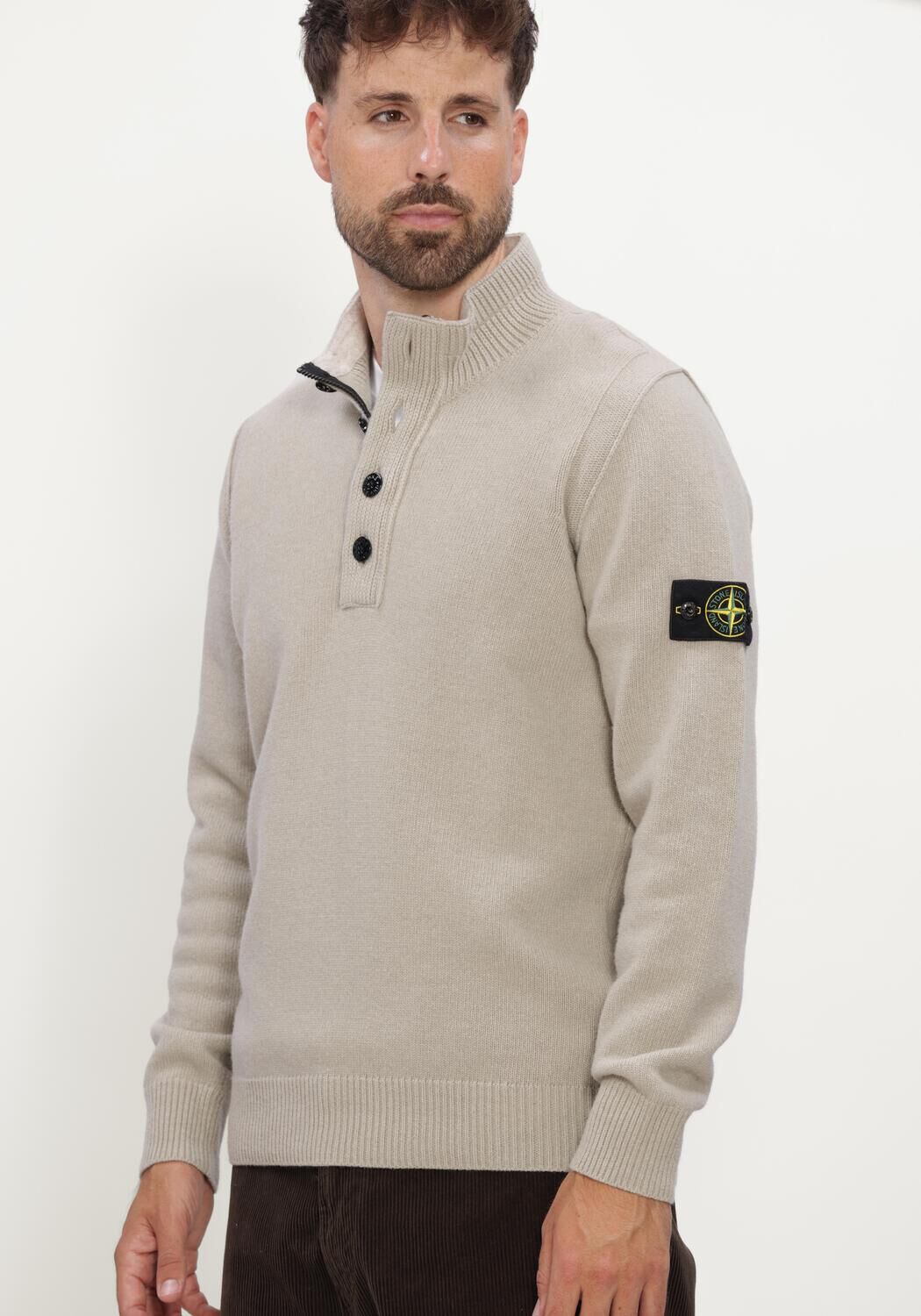 Beige STONE ISLAND Trui LS POLO S00A3 - large
